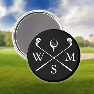 Benutzerdefiniertes Monogramm Schwarz und Weiß Magnet