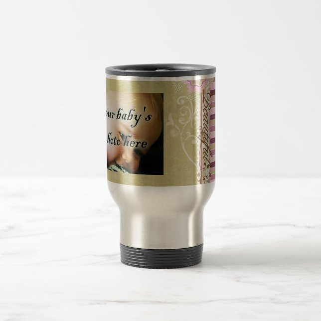 Benutzerdefiniertes Monogramm Stainless Travel Mug Reisebecher (Mittel)