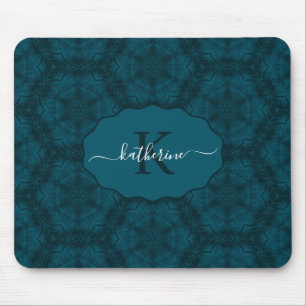 Benutzerdefiniertes Monogramm Teal Navy Blau Mousepad