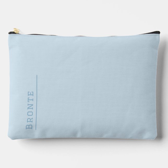 Benutzerdefiniertes Monogramm, trendy Ice Blue Zubehörtasche (Vorderseite)