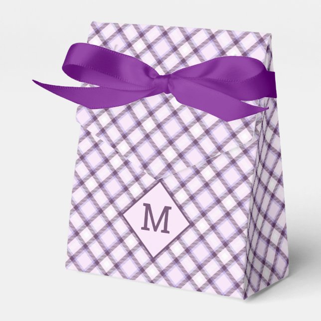 Benutzerdefiniertes Monogramm und Karierter Text / Geschenkschachtel (Vorderseite)
