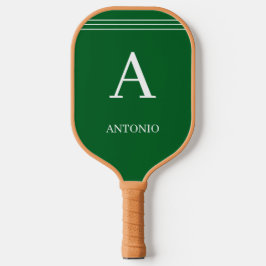 Benutzerdefiniertes Monogramm und Name Grün Pickleball Schläger