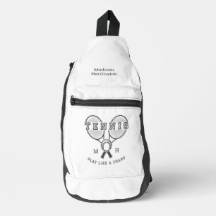 Benutzerdefiniertes Monogramm und Name TENNIS Crossbody Bag