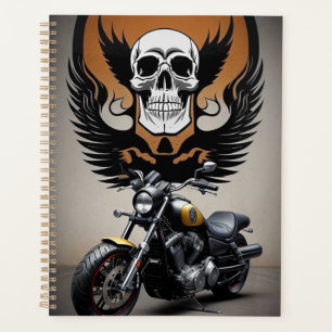 Benutzerdefiniertes Motorrad mit Totenkopf-Grafik Planer