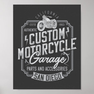 Benutzerdefiniertes Motorrad vintage. Poster