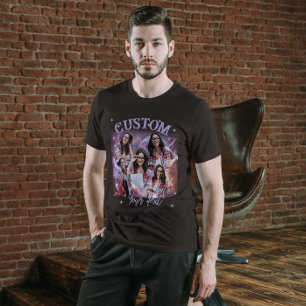 Benutzerdefiniertes Multi-Foto, Retro-Vintage-Boot T-Shirt