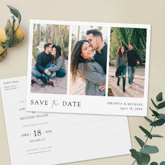 Benutzerdefiniertes Multi-Foto Save the Date Einladungspostkarte