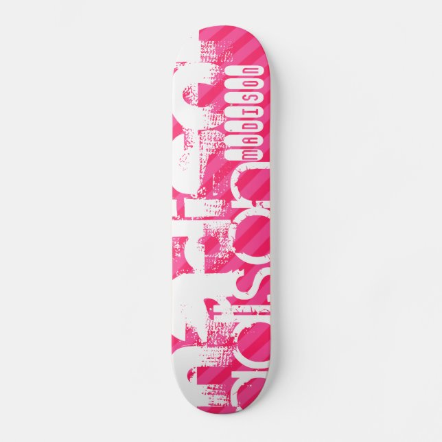Benutzerdefiniertes Muster für einen weißen Namen  Skateboard (Vorderseite)