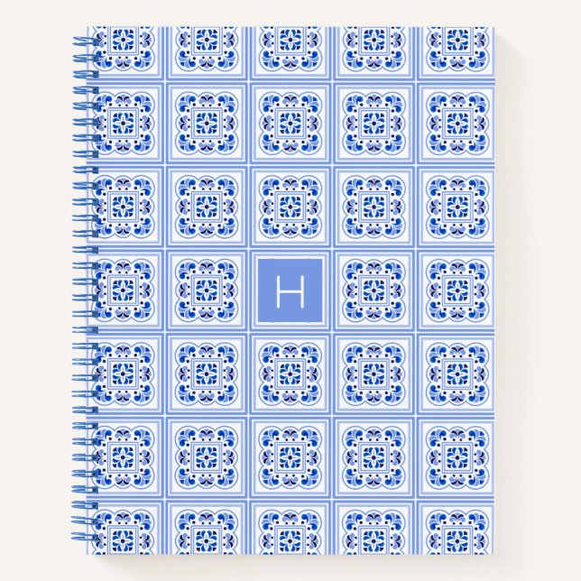 Benutzerdefiniertes Muster für Portugese-Tiles Notizbuch (Vorderseite)