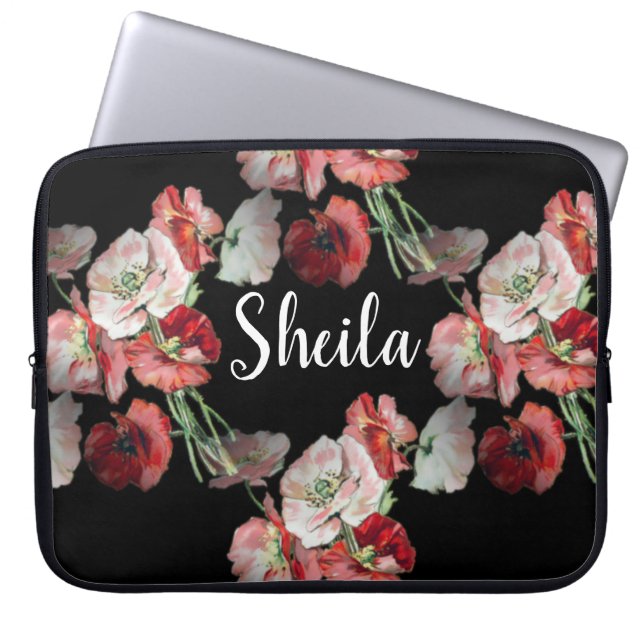 Benutzerdefiniertes Muster für rosa und rote Pappe Laptopschutzhülle (Vorderseite)