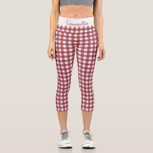 Benutzerdefiniertes Muster für Rot und Weiß von Sc Capri Leggings