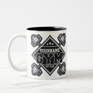 Benutzerdefiniertes NAME Gewichtheben Zuhause Cros Zweifarbige Tasse