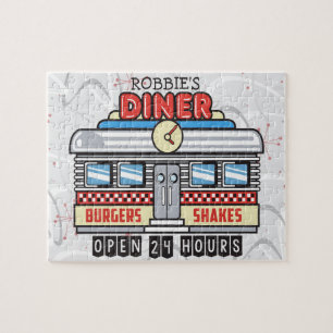 Benutzerdefiniertes NAME Retro-50er-Diner-Schild F