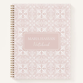 Benutzerdefiniertes Namen Blush Rose Vektor Muster Notizbuch