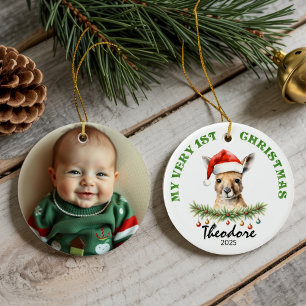 Benutzerdefiniertes Namens- und Foto-Andenken mit  Keramik Ornament