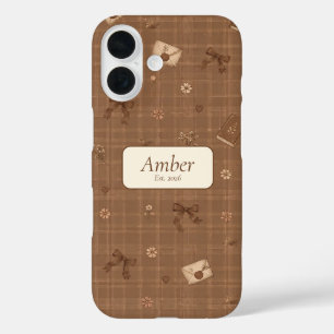 Benutzerdefiniertes Namens-Vintage-Band & Buchlese iPhone 16 Hülle