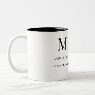 Benutzerdefiniertes Namensbüro-Geschenk Zweifarbige Tasse