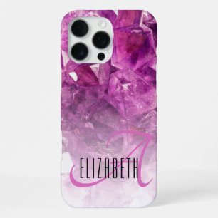 Benutzerdefiniertes Namensmonogramm Lila Ombre Kri iPhone 16 Pro Max Hülle