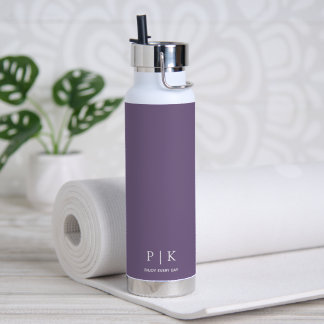 Benutzerdefiniertes Namensmonogramm Lila  Trinkflasche