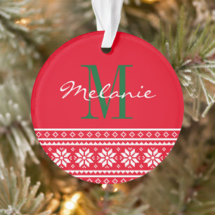 Benutzerdefiniertes Namensmonogramm nordischer Mus Ornament