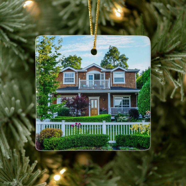 Benutzerdefiniertes neues Zuhause-Foto-Client-Gesc Keramikornament (Baum)