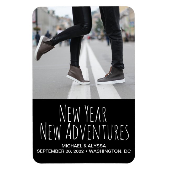 Benutzerdefiniertes New Year New Adventures Verlob Magnet (Vertikal)