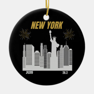 Benutzerdefiniertes New York 2025 Marathonläufer-G Keramik Ornament