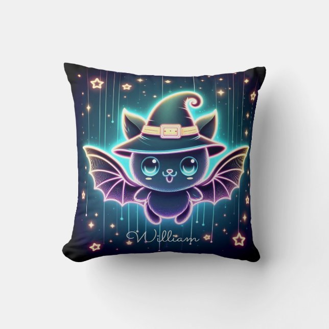 Benutzerdefiniertes Niedliches Halloween-Bat mit H Kissen (Vorderseite)