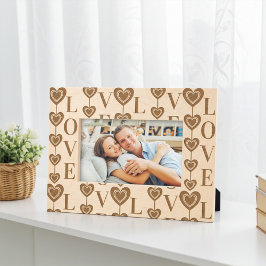 Benutzerdefiniertes Niedliches "LIEBE"- und Herz-Z Geätzte Rahmen