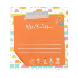 Benutzerdefiniertes Niedliches Orange A Note from  Notizblock