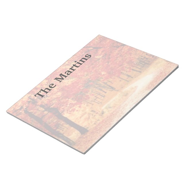 Benutzerdefiniertes Notepad für Red Fall Trees Notizblock (angewinkelt)