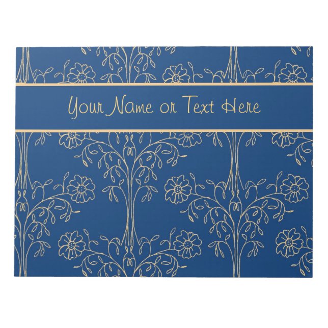 Benutzerdefiniertes Notepad (Jotter) Blau, Gold-Ef Notizblock (Vorderseite)