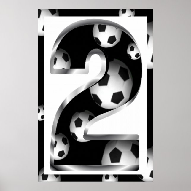 Benutzerdefiniertes Nr. 2 Fußballplakat Poster (Vorne)