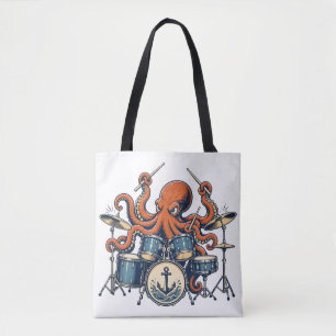 Benutzerdefiniertes Octopus-Drummer-Design Tasche
