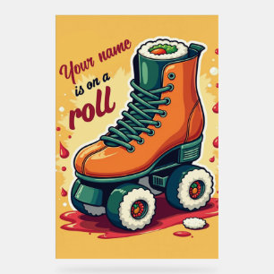 Benutzerdefiniertes „On a Roll“-Sushi-Design Acrylschild