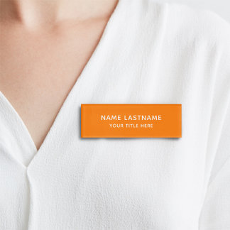 Benutzerdefiniertes Orange Basic Minimalistisch Mo Namenschild