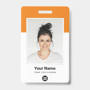 Benutzerdefiniertes Orange Employee Grosses Foto,  Ausweis