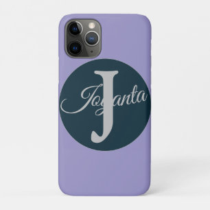 Benutzerdefiniertes orange grau blau Monogramm Ele Case-Mate iPhone Hülle