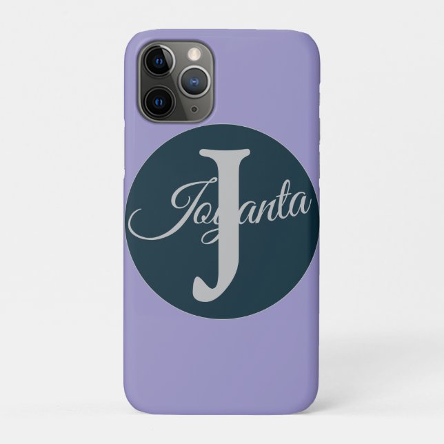Benutzerdefiniertes orange grau blau Monogramm Ele Case-Mate iPhone Hülle (Rückseite)