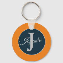 Benutzerdefiniertes orange grau blau Monogramm Ele