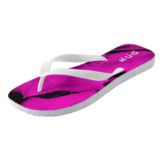 Benutzerdefiniertes Paar von Flip Flops gebürstet  (Schrägansicht)