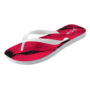 Benutzerdefiniertes Paar von Flip Flops rot gebürs