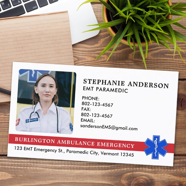 Benutzerdefiniertes paramediäisches EMS EMT Emerge Visitenkarte (Von Creator hochgeladen)