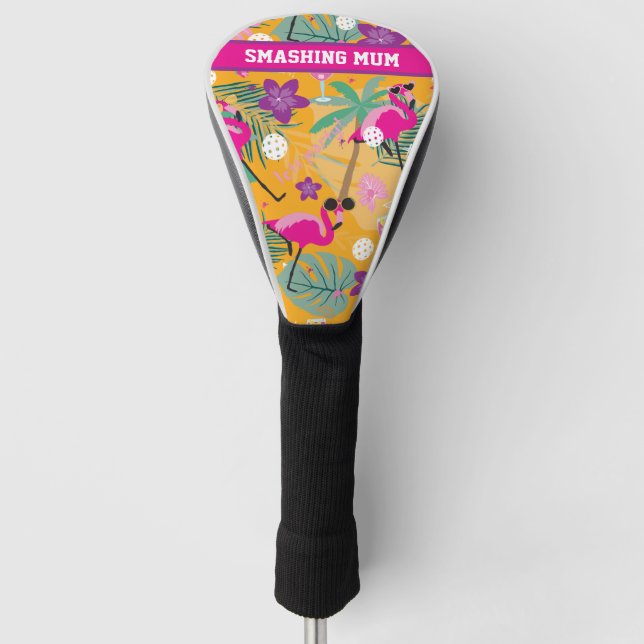🦩 benutzerdefiniertes Party Flamingo Golf Headcover (Vorderseite)