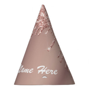Benutzerdefiniertes Party mit Rose Gold Blush Glit Partyhütchen