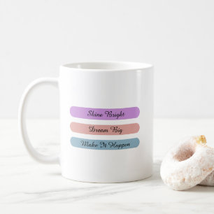 Benutzerdefiniertes Pastell-Motivationszitat-Desig Kaffeetasse