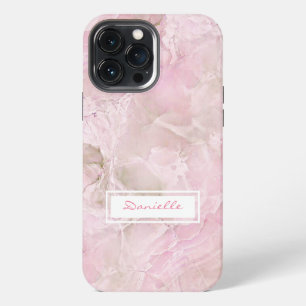 Benutzerdefiniertes Pastell-Pink-Grau-Achat-Marmor iPhone Hülle