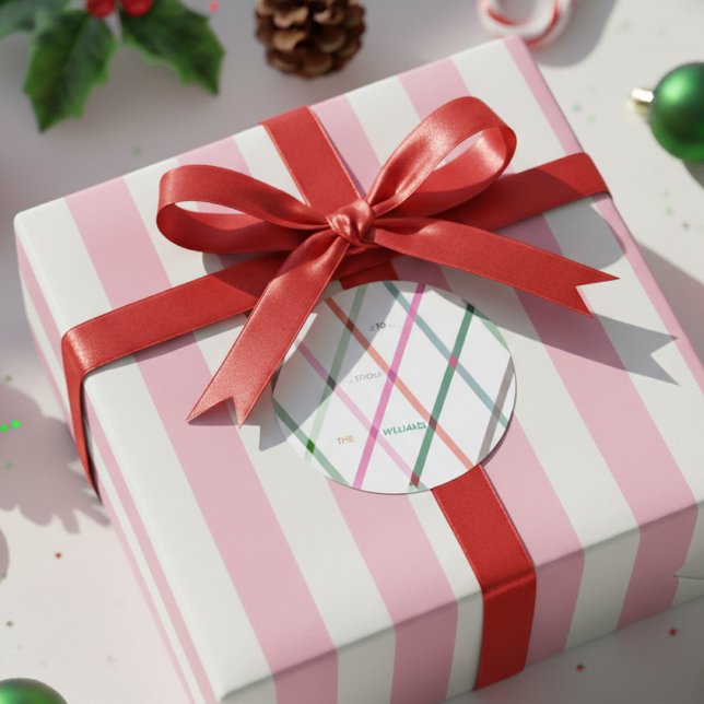 Benutzerdefiniertes Pastell Prüfmuster nach und vo Runder Aufkleber (Von Creator hochgeladen)