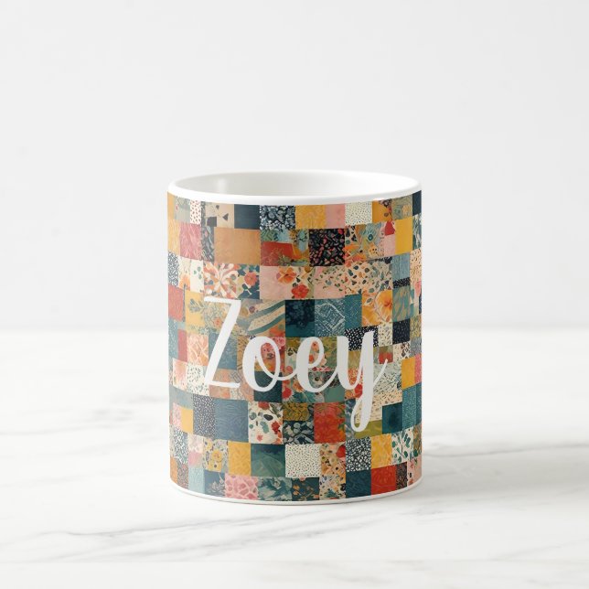 Benutzerdefiniertes Patchwork-Muster Kaffeetasse (Mittel)