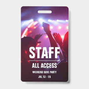 Benutzerdefiniertes Personal   All Access Concert  Ausweis